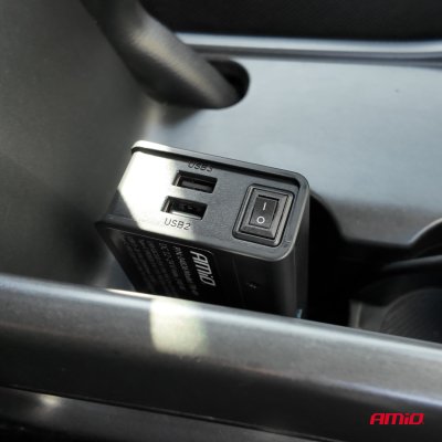 Forlængersokkel med charger 3xUSB-A USB-C QC 3.0 PD 3.0. 148W AMIO-04836