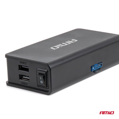 Forlængersokkel med charger 3xUSB-A USB-C QC 3.0 PD 3.0. 148W AMIO-04836