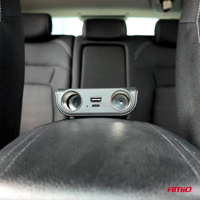 Forlængerstik med oplader USB-C USB-A QC3.0 PD3.0 120W AMIO-04837