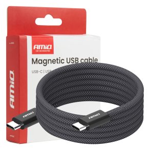 Magnetisk USB-kabel USB-C til USB-C 60W 100cm AMIO-04840
