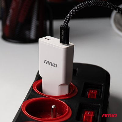 Magnetisk USB-kabel USB-C til USB-C 60W 100cm AMIO-04840