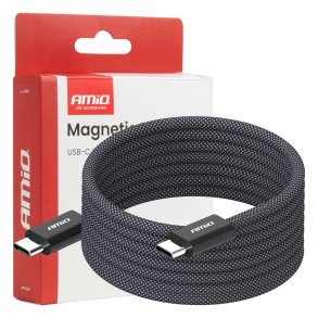 Magnetisk USB-kabel USB-C til USB-C 60W 200cm AMIO-04841