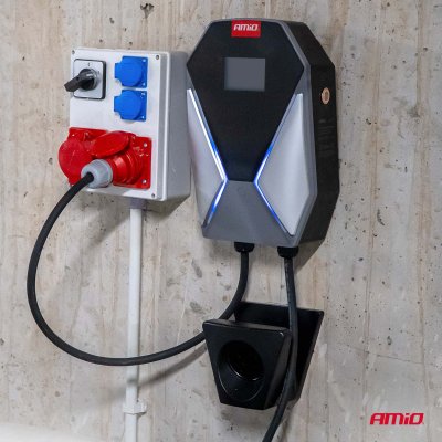 Vægmonteret EL-lader tre-fase 22kW 32A 400V AMIO-04843