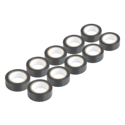 Sæt med sorte PVC elektriske bånd 10 stk 19mm x 10m x 0.13mm AMIO-04845