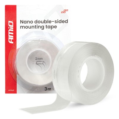 Genanvendelig Nano Dobbeltklæbende Monteringsbånd 30mm x 3m x 1mm AMIO-04848