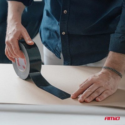 Sort Duct Tape, 48 mm x 15 m x 0,19 mm AMIO-04849