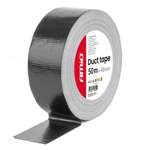 Sort Duct Tape, 48 mm x 50 m x 0,19 mm AMIO-04850