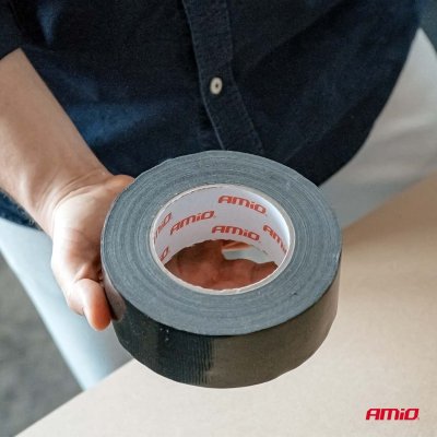 Sort Duct Tape, 48 mm x 50 m x 0,19 mm AMIO-04850