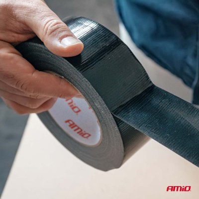 Sort Duct Tape, 48 mm x 50 m x 0,19 mm AMIO-04850