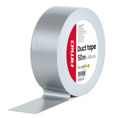 Grå Duct Tape, 48 mm x 50 m x 0,19 mm AMIO-04852