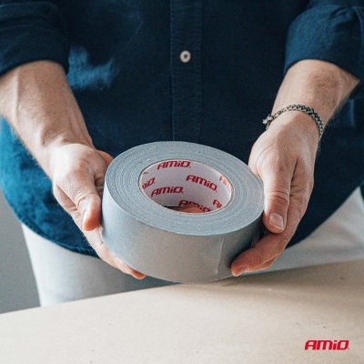 Grå Duct Tape, 48 mm x 50 m x 0,19 mm AMIO-04852