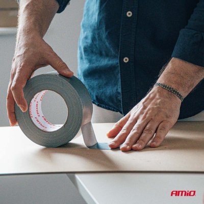 Grå Duct Tape, 48 mm x 50 m x 0,19 mm AMIO-04852