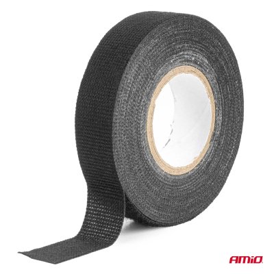 Sort lærred elektrisk tape 19mm x 15m x 0.4mm AMIO-04853