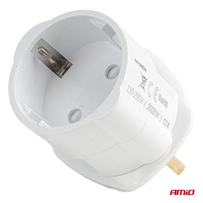 Adapter sæt fra europæisk til UK stik med sikring 10 stk 13A 250V AMIO-04858