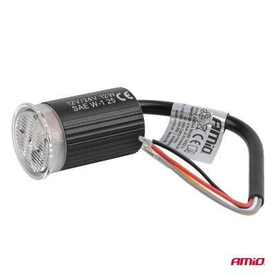 LED advarselslampe R65 12V 24V 12W AMIO-04864