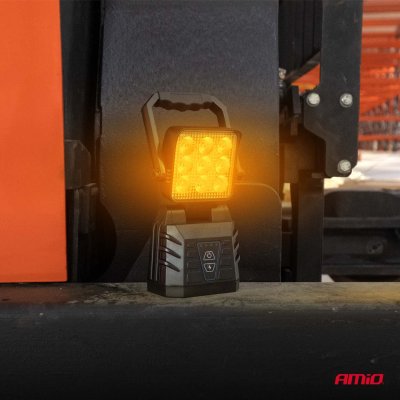 LED arbejds- & advarselslampe 15W (BATT) AMIO-04865
