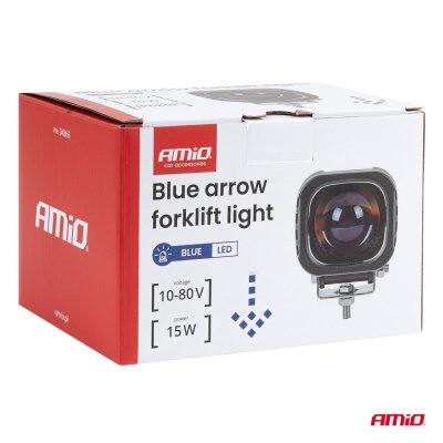 Blå pil gaffeltruck lys 15W 10–80V AMIO-04866