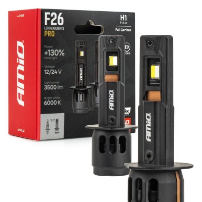 LED Forlygter Serie F26 PRO LumiTec LIMITED +130% DUO FULL CANBUS H1 12V 24V AMIO-04869