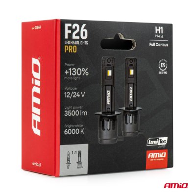 LED Forlygter Serie F26 PRO LumiTec LIMITED +130% DUO FULL CANBUS H1 12V 24V AMIO-04869