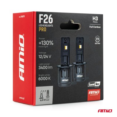 LED Forlygter Serie F26 PRO LumiTec LIMITED +130% DUO FULL CANBUS H3 12V 24V AMIO-04870