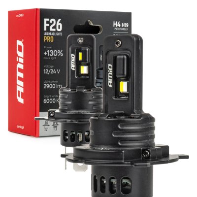 LED Forlygter Serie F26 PRO LumiTec LIMITED +130% DUO FULL CANBUS H4 H19 12V 24V AMIO-04871