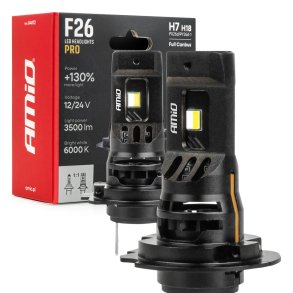 LED Hovedlys Serie F26 PRO LumiTec LIMITED +130% DUO FULL CANBUS H7 H18 12V 24V AMIO-04872