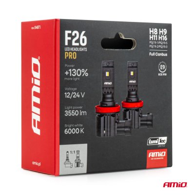 LED Forlygter Serie F26 PRO LumiTec LIMITED +130% DUO FULL CANBUS H8 H9 H11 H16 12V 24V AMIO-04873