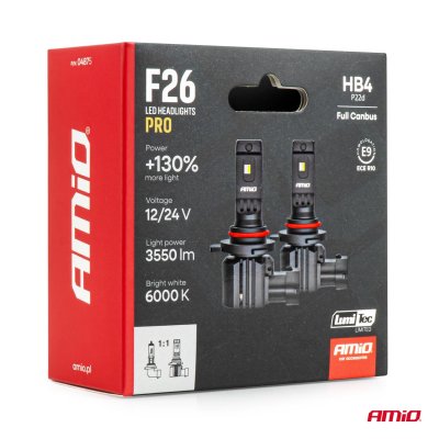 LED Forlygter Serie F26 PRO LumiTec LIMITED +130% DUO FULL CANBUS HB4 12V 24V AMIO-04875