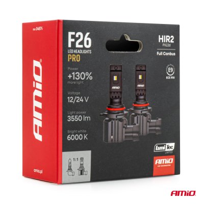 LED-forlygter Serie F26 PRO LumiTec LIMITED +130% DUO FULL CANBUS HIR2 12V 24V AMIO-04876