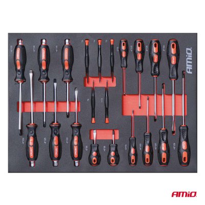 Værktøjsskabe med 258-delt værktøjsæt 840x460x870mm AMIO-04892