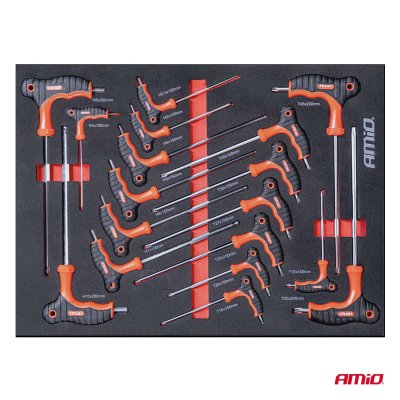 Værktøjsskabe med 258-delt værktøjsæt 840x460x870mm AMIO-04892