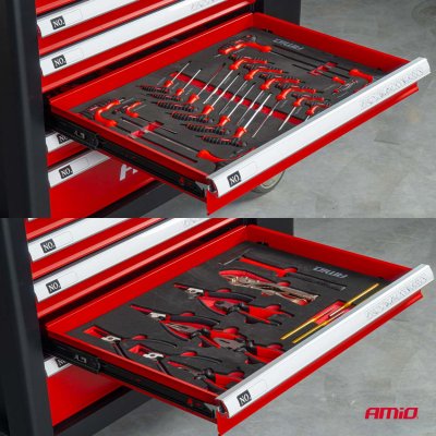 Værktøjsskabe med 258-delt værktøjsæt 840x460x870mm AMIO-04892