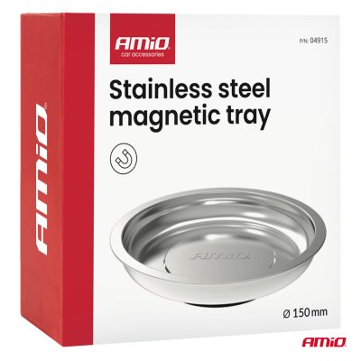 Rustfrit stålle magnetisk skål 150 mm AMIO-04915