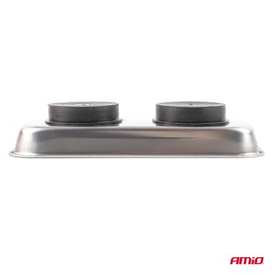 Rustfrit stål magnetisk skål 150x65x27mm AMIO-04917