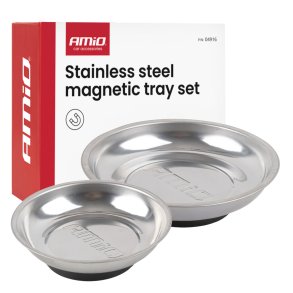 Sæt af magnetiske skåle i rustfrit stål 110mm 150mm AMIO-04916