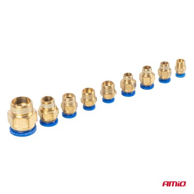 Pneumatisk gevind hurtigkoblingssæt 1 4-16mm 72 stk AMIO-04922