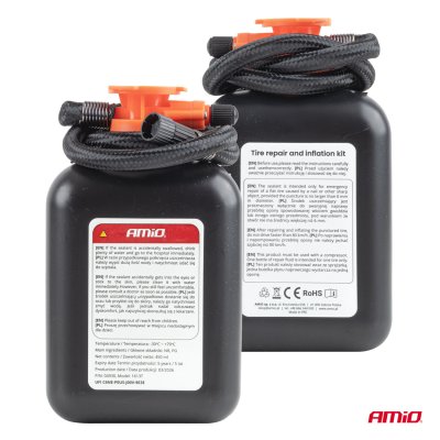 Dækreparations- og oppustningssæt 31 mm cylinderdiameter 12V AMIO-04930