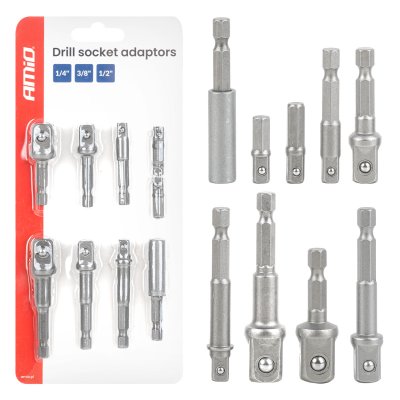 Bor sockets adaptere 9el. 1/4