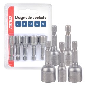 Magnetiske indsatsnøgler 5el. 6-8-10-12-13mm AMIO-04937