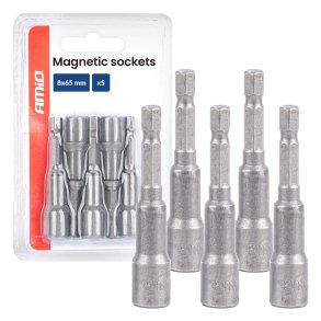 Magnetiske socketter 5el. 8×65mm AMIO-04938