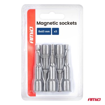 Magnetiske socketter 5el. 8×65mm AMIO-04938