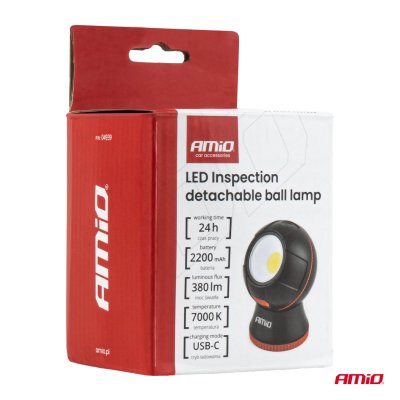 LED Inspektionsaftagelig kuglelamp 4 W COB 2200 mAh AMIO-04939