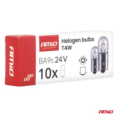 Halogenpærer T4W 24V 4W BA9S 10szt.AMIO-04945
