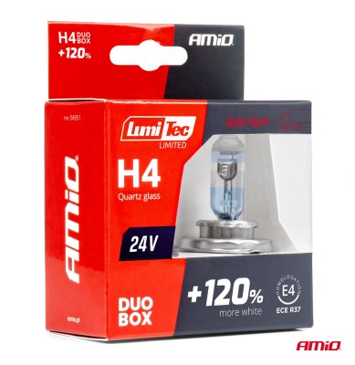 Halogenpærer H4 24V 75/70W LumiTec LIMITED +120% DUO AMIO-04951