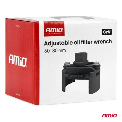 Justerbar oliefilternøgle 60–80 mm CrV AMIO-04954