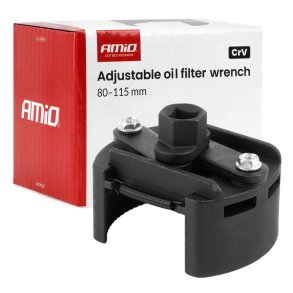 Justerbar oliefilternøgle 80–115 mm CrV AMIO-04955