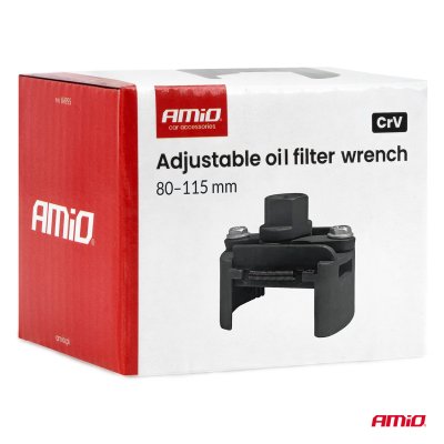 Justerbar oliefilternøgle 80–115 mm CrV AMIO-04955