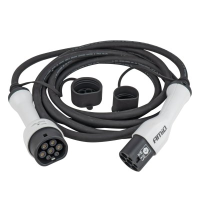 EV Opladningskabel med stik Type2 til Type2 3P 11 kW 5 m AMIO-04971