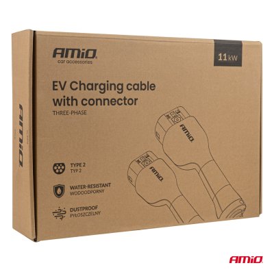 EV Opladningskabel med stik Type2 til Type2 3P 11 kW 5 m AMIO-04971