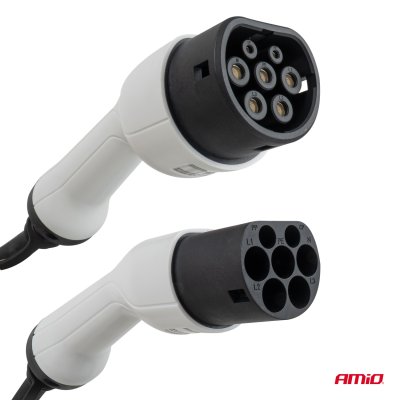 EV Opladningskabel med Stiktype2 til Type2 3P 22 kW 5 m AMIO-04972